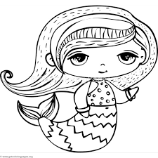 Mermaid coloring pages for adults. Kawaii Mermaid Bookmark Novocom Top