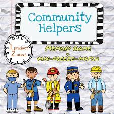 Community Helpers 2 In 1 Mix Freeze Match Memory Game Community Helpers Community Workers Learning Strategies