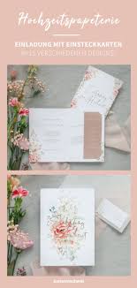 Hochzeitseinladung Mit Einsteckkarten So Finden Alle Wichtigen Informationen Platz In 2020 Hochzeitseinladung Einladungskarten Hochzeit Einladungen