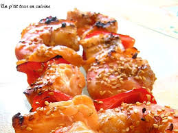 Brochettes De Saumon Et De Crevettes Marinees Recettes De Cuisine Brochettes De Saumon Brochette De Poisson