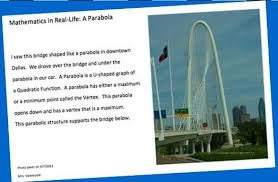 Quadratics In Real Life Project This Is A Project Based Assessment The Student Is Asked To Find A Parabola In Re Quadratics Math Lesson Plans High School Math