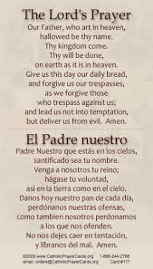 Our Father Who Art In Heaven Hallowed Be Thy Name Thy Kingdom Come Lyrics Bilingual Our Father Prayer Card English Spanish Our Father Prayer Prayer For Fathers Catholic Prayers In Spanish