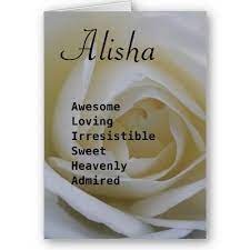 Alisha White Rose Name Poem Greeting Card Zazzle Com Name Wallpaper Creative Lettering Pretty Wallpaper Iphone