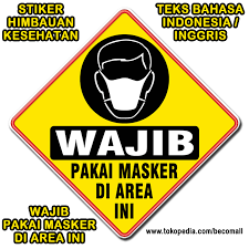 Ket lengkap lihat gambar atau chat admin kami jual stiker area wajib pakai masker. Stiker Wajib Pakai Masker Di Area Ini Stiker Vinyl Lazada Indonesia