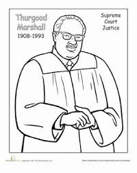 Lincoln memorial & supreme court building | dover teacher. Thurgood Marshall Coloring Page Worksheet Education Com