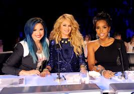 Judges Demi Lovato Paulina Rubio And Kelly Rowland Play Nice On The X Factor On Oct 29 In Hollywood Calif Demi Lovato Lovato Paulina Rubio