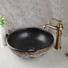 bathroom artistic brass vessel sink