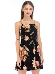 Maybe you would like to learn more about one of these? Robe D Ete Fleurie Robe Patineuse Noire Robe Courte En Coton Milanoo Com