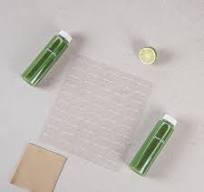 Restaurantware-1.9 x 1 Inch Green Glow Juice Bottle Labels, 100 Self-Adhesive Labels For Bottles - Resists Condensation, For Drink Pouches, Clear With ...