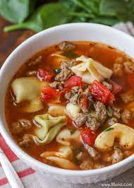 Sausage Tortellini Soup Ready In 20 Minutes Lil Luna Recipe Tortellini Soup Recipe Italian Soup Recipes Tortellini Soup