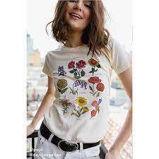 No flaws off white/cream color has a vintage vibe labeled sized medium but fits like a small. Future State Flower Chart Tee From Urban Outfitters On 21 Buttons