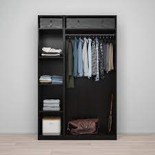 Wardrobes let you organise your clothes, shoes or any other thing you want to store in a practical and stylish way. Pax Forsand Vikedal Wardrobe Combination Black Brown Mirror Glass Ikea