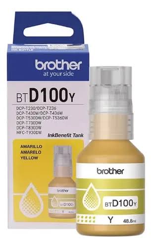 Tinta Brother Original Btd100Y Amarillo