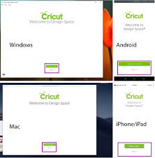 A setup window displays installation progress. Install Design Space And Connect Your Cricut To Your Phone And Computer Daydream Into Reality