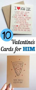Check out the valentine gift ideas and valentine crafts. 10 Valentine S Day Cards For Him My List Of Lists Valentine Day Cards Diy Valentines Cards Valentine S Day Diy