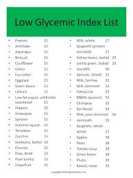 Simple Low Glycemic Index List To Make Wise Food Choices