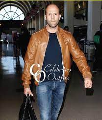 Styish Jason Statham Brown Bomber Jacket Stylish Leather Jacket Leather Jacket Brown Bomber Jacket