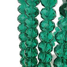 72 pcs x 12mm Gass Faceted Rondelle Emerald Green 024
