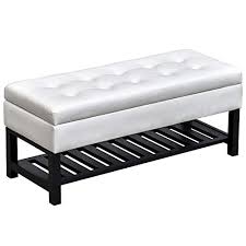 I love its modern style and very simple finish. White Leather Ottomans Storage Coffee Table Etc