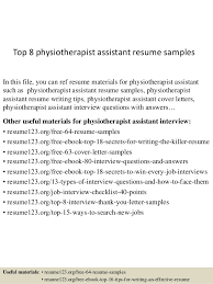 Check spelling or type a new query. Top 8 Physiotherapist Assistant Resume Samples