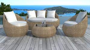 Ils supportent sans se dégrader ni défraîchir les assauts le polyrotin offre le confort idéal pour passer une journée ou une soirée relaxante et tranquille dans son jardin ou sur son balcon. Salon De Jardin En Resine Tressee Ronde Rotin Malaga
