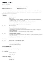network engineer resumeexamples and