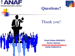 Direcţia generală a vămilor, în prezent o direcţie din cadrul fiscului, va trece în subordonarea directă a ministerului finanţelor, cu numele de autoritatea vamală română, prevede un proiect de ordonanţă de urgenţă elaborat de ministerul finanţelor. Directia Generala A Vamilor Ppt Download