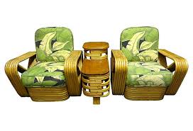 Paul Frankl Table And Two Arm Chairs Rattan Mostly Indistinguishable From Bamboo As It Is A Similar Plant Fast Grow Tiki Room Vintage Chairs Rattan Armchair