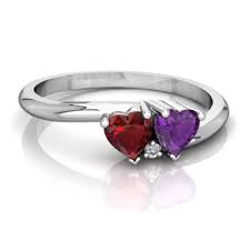 White opal diamond engagement ring blue topaz ring october birthstone promise anniversary gift engagement ring: Garnet And Amethyst Sweetheart S Promise Ring R5260 Wgram