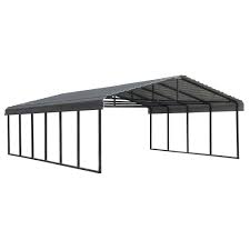 Your source for rv carports. Arrow 20 Ft W X 29 Ft L X 7 Ft H Charcoal Steel Wind And Snow Rated Carport Cphc202907 The Home Depot