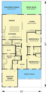 Plan 765013twn One Level Bungalow With Open Floor Plan Single Level House Plans House Floor Plans Bungalow House Plans