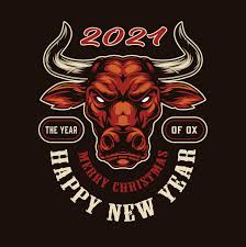 2021 New Year Of Ox Illustration Ilustrasi Desain Grafis Grafis