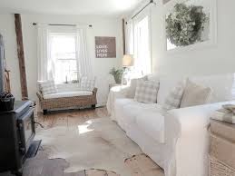 Black And White Cowhide Rug Ikea Quieting The Living Room For The Warmer Months Ektorp Living Room Rugs In Living Room Farm House Living Room