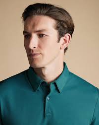 Teal Green Plain Short Sleeve Jersey Polo