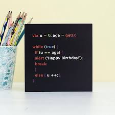 Geek Birthday Card Javascript Birthday Card Computer Birthday Card Programmer Birthday Card Geek Birthday Birthday Cards Geek Stuff