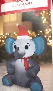 Airblown Christmas Inflatable Elephant 3 5 Tall Holiday Time Outdoor Decor Gemmy Christmas Inflatables Outdoor Cat House Christmas Decorations