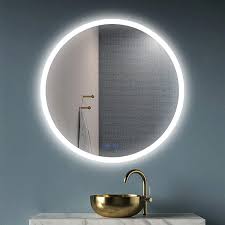 Steel framed mirrors will help give a bathroom a modern, urban edge. Ai Lighting 60cm Round Mirror With Lights Bathroom Led Mirror Illuminated Anti Fog Backlit Smart Vanity Mirror Touch Switch Color Change Demister Ip44 Amazon Co Uk Home Kitchen