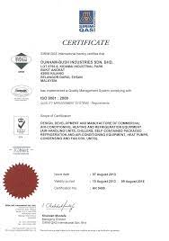 Is an enterprise based in malaysia. Dunham Bush Certificate Gomec