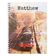 Antique Style Photo Vintage Steam Train Your Name Notebook Zazzle Com Antique Style Vintage Photos Custom Holiday Card