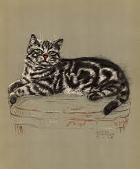 Black And White Tabby Cat 1941 Antique Black And White Cat Print Tabby Cat Illustration White Tabby Cat Tabby Cat Cat Art