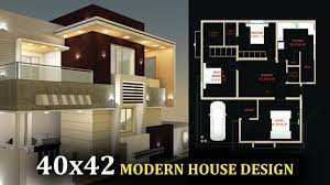 Staircase design modern home stairs design home design interior design green shutters flur a modern white home with matching interior, has pastel turquoise design elements throughout. 40x42 Modern Home Design 40 By 42 Ghar Ka Naksha Youtube