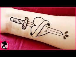 Easy Henna Tattoo 2020 Heart With A Sword Step By Step Mehndi Design Henna Body Art Youtube Henna Tattoo Designs Simple Henna Tattoo Henna Body Art