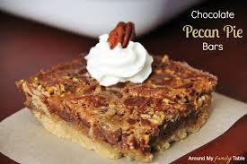 If you use a 8×8″ pan, you can cut into either 9 or 16 bars, depending on how large you want them. Chocolate Pecan Pie Bars Around My Family Table