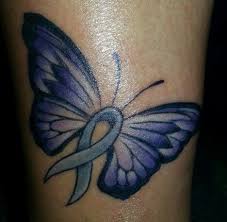 Ribbon with a butterfly tattoo. Pin On Tattoos