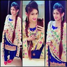 Love Her Hairstyle Beautiful Suit Indian Outfits Punjabi Girls
