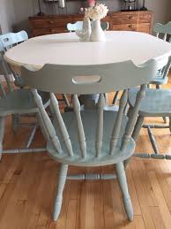 Refinished This Oak Veneer Table With Annie Sloan Original White 1 2 Pure 1 2 Old Base And Legs Dinning Tables And Chairs Chair Industrial Dining Chairs