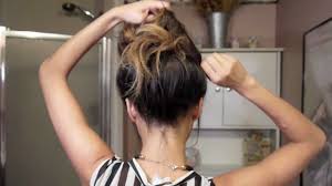 For this hairstyle all you need are some elastics and a comb. Easy Messy Bun Tutorial Youtube