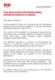 Malah saya tiada kaitan dengan pihak pos malaysia. Pos Malaysia Berhad On Twitter Pengumuman Perkhidmatan Ekspres Antarabangsa Pos Malaysia Kini Kembali Announcement Pos Malaysia S International Express Service Is Back Pos4you Posmalaysia Https T Co Vvkzojoq38