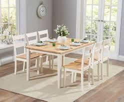 These two handsome dining chairs add sophistication to your home. Chichester 150cm Oak Cream Dining Table With 6 Dining Chairs Only Oak Furniture