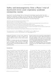 China's sinovac has delivered 78.5 million finished doses or ingredients to make the vaccine, while astrazeneca and pfizer are the two main western suppliers who have sent 59 million doses. Pdf Safety And Immunogenicity From A Phase I Trial Of Inactivated Severe Acute Respiratory Syndrome Coronavirus Vaccine